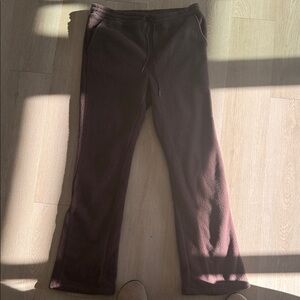men’s fuzzy Chocolate Brown Fleece Joggers xl